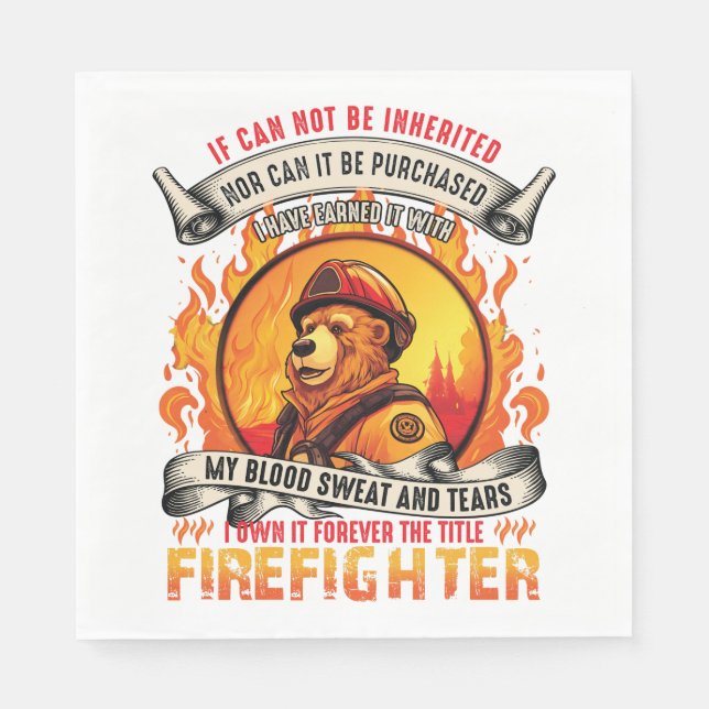 Feuerwehrbär Serviette (Vorderseite)