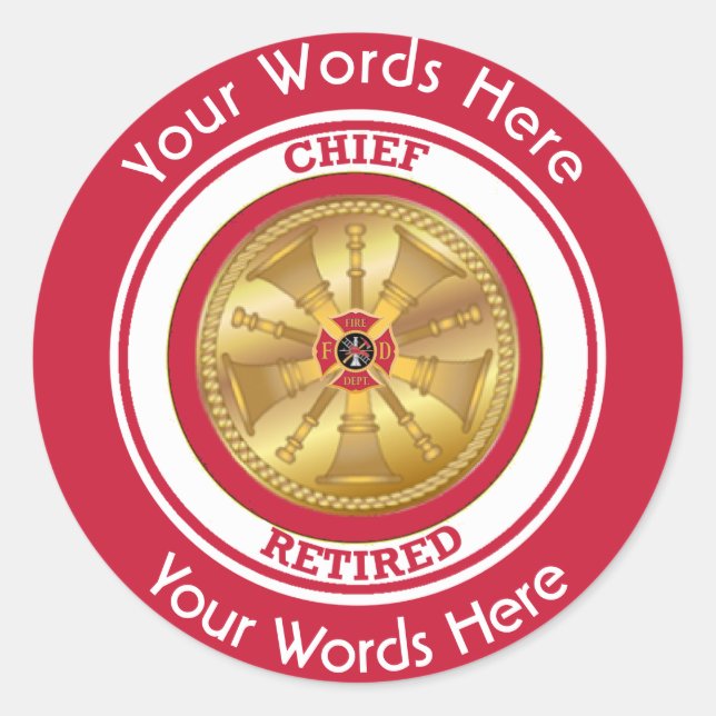 Feuerwehrchef Runder Aufkleber (Vorderseite)