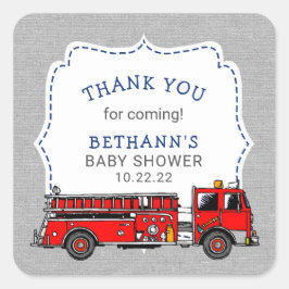 Feuerwehrdusche oder Geburtstagsgeschenk Quadratischer Aufkleber