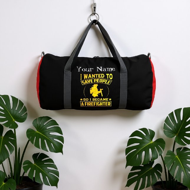 Feuerwehren-Dedication im Gold-Text Duffle Bag (Von Creator hochgeladen)