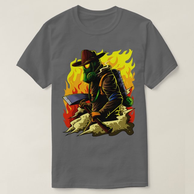 Feuerwehren-Illustration Feuerwehrheldenmarke T-Shirt (Design vorne)