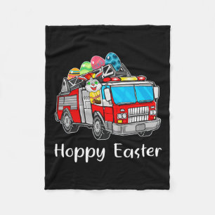 Feuerwehrfahrer LKW Osterfeiertag Bunny Eggs Happy Fleecedecke