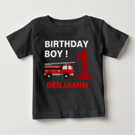 Feuerwehrfahrzeug 1. Geburtstag Party Baby T-shirt