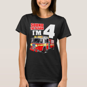 Feuerwehrfahrzeug 4 Jahre alter Feuerwehrmann 4. G T-Shirt