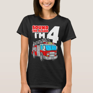Feuerwehrfahrzeug 4 Jahre alter Feuerwehrmann 4. G T-Shirt