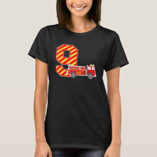 Feuerwehrfahrzeug 9. Geburtstag Kleinkind Feuerweh T-Shirt
