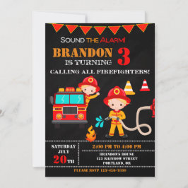 Feuerwehrfahrzeug-Party zum Geburtstag Einladung