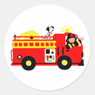 Feuerwehrfahrzeug Runder Aufkleber