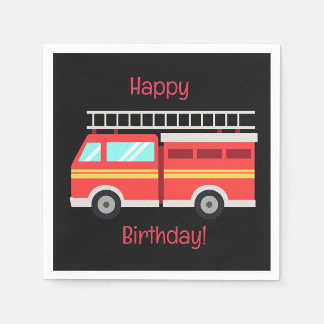 Feuerwehrfahrzeug Serviette (Vorderseite)