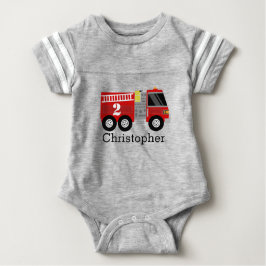 Feuerwehrfahrzeuge Geburtstags-Shirt Baby Strampler