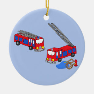 Feuerwehrfahrzeuge Keramikornament