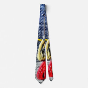 Feuerwehrfahrzeuge mit Schläuchen und Ax Krawatte