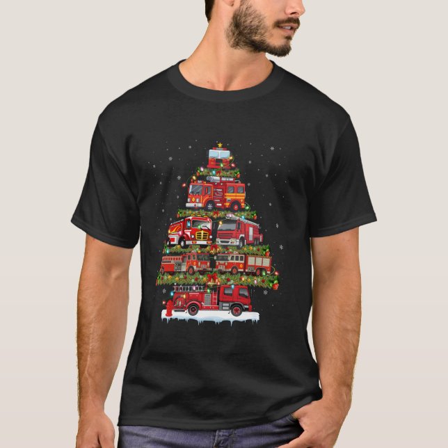 Feuerwehrfahrzeuge Weihnachten Feuerwehr Feuerwehr T-Shirt (Vorderseite)