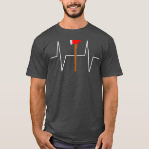 Feuerwehrfeuer AX Heartbeat EKG Puls T-Shirt