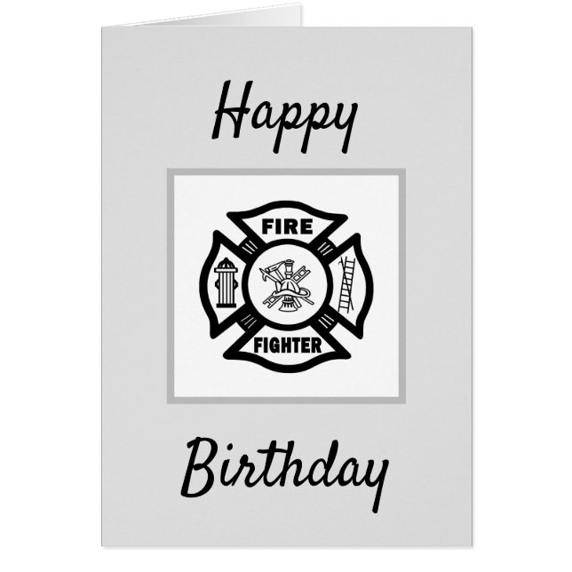 Feuerwehrfeuer Flammen Happy Birthday (Vorne)