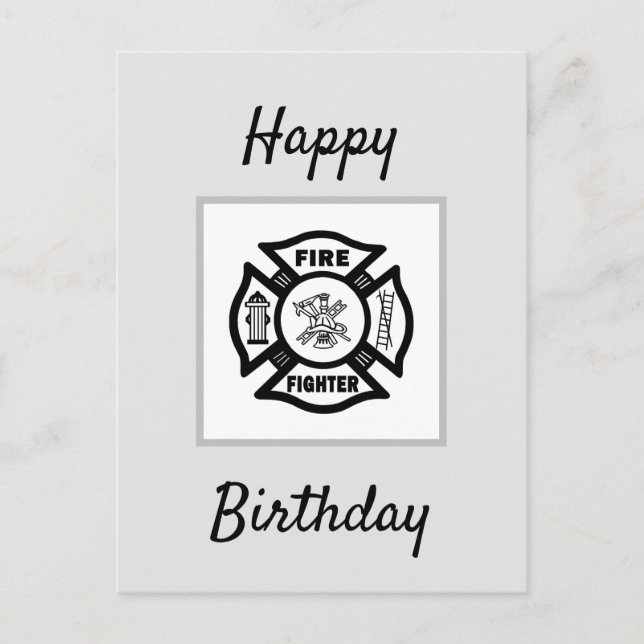 Feuerwehrfeuer Flammen Happy Birthday Postkarte (Vorderseite)