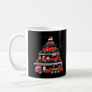 Feuerwehrfeuer Truck Weihnachtsbaum Lichter Santa Kaffeetasse