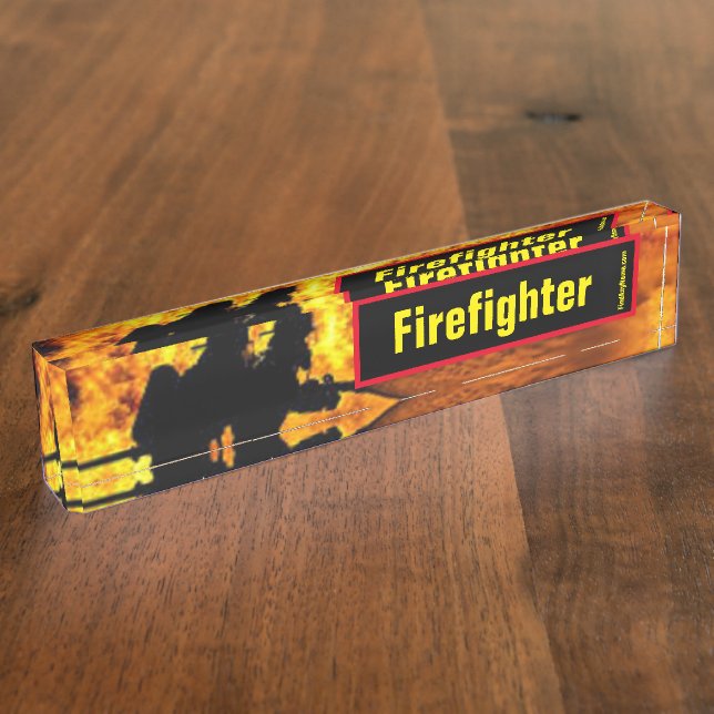 Feuerwehrfeuerflammschild Namensplakette (Seite)