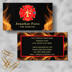 Feuerwehrfeuerwehr Feuer Flammen Visitenkarte