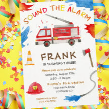 Feuerwehrfeuerwehrbahn Motor Geburtstagsparty Einl