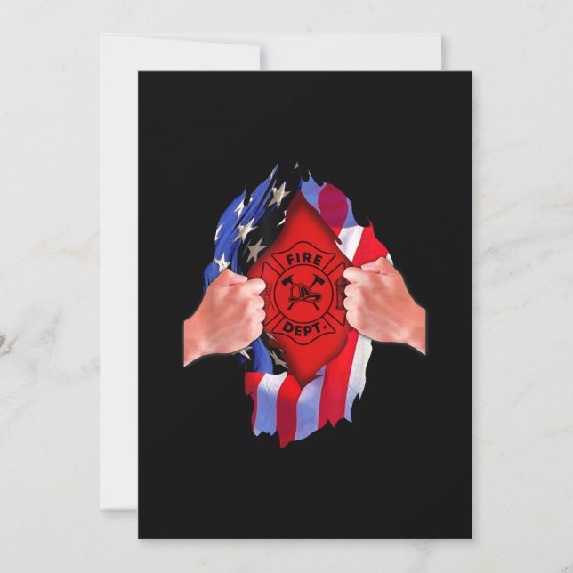 Feuerwehrfeuerwehrfeuerwehrfeuerwehr - rote Linie  Feiertagskarte (Vorderseite)