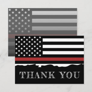 Feuerwehrfeuerwehrhelfer der roten Linie Dankeskarte