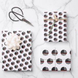 Feuerwehrfeuerwehrhelm der roten Linie - Amerikani Geschenkpapier Set