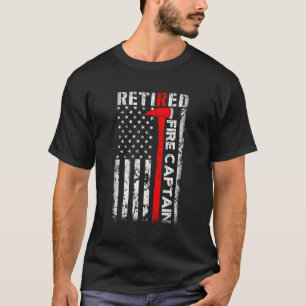 Feuerwehrfeuerwehrkapitän Retiret Uas Flag T-Shirt