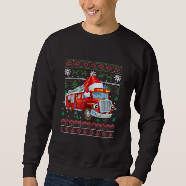 Feuerwehrfeuerwehrmann Weihnachten Niedliche Junge Sweatshirt (Vorderseite)