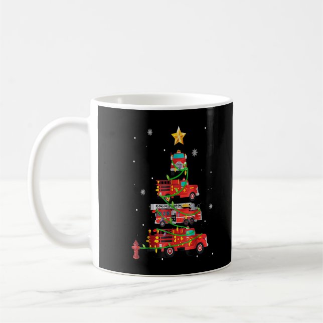 Feuerwehrfeuerwehrmann Weihnachtsbaum Weihnachtsba Kaffeetasse (Links)