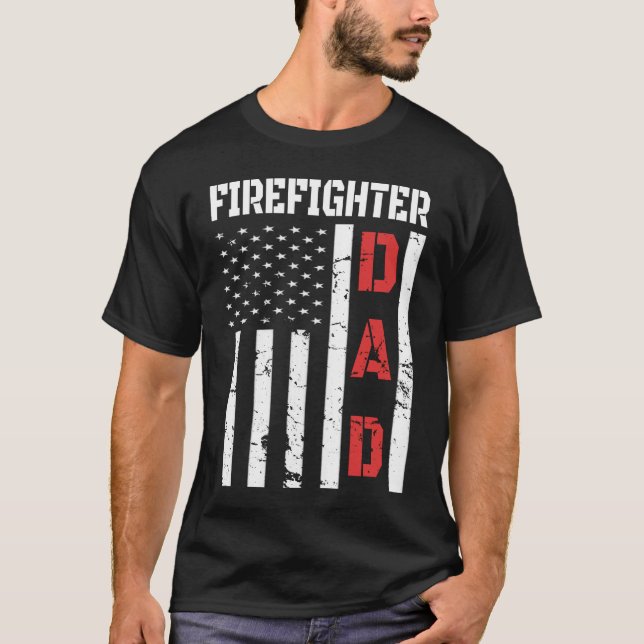 Feuerwehrflagge Shirt Vathers Day 2020 Geschenk (Vorderseite)