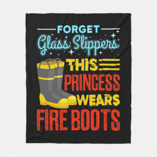 Feuerwehrfrau Diese Prinzessin trägt Feuerstiefel Fleecedecke