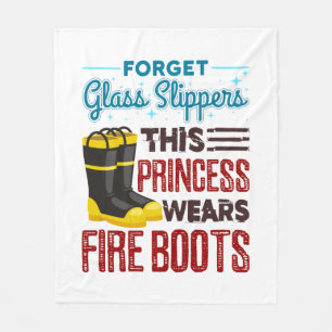 Feuerwehrfrau Diese Prinzessin trägt Feuerstiefel Fleecedecke