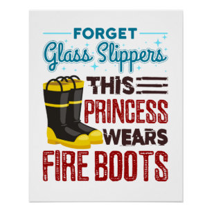 Feuerwehrfrau Diese Prinzessin trägt Feuerstiefel Poster