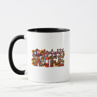 Feuerwehrfrau-EHEFRAU – Sonnenblume Leopard-Flamme Tasse