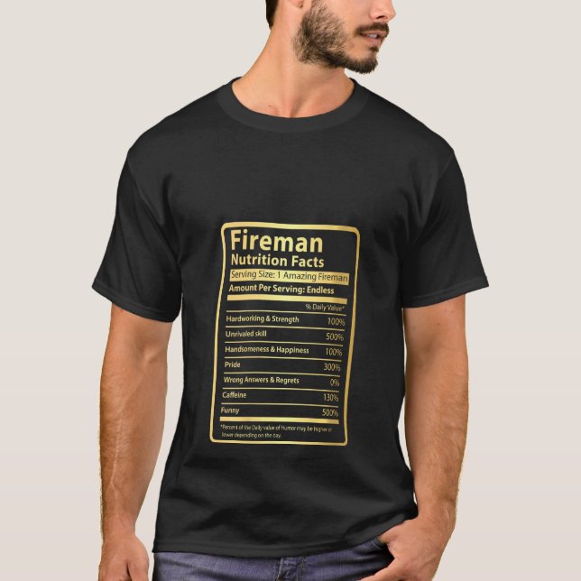 Feuerwehrfrau Funny Funny ernährt Fakten Feuerwehr T-Shirt (Vorderseite)