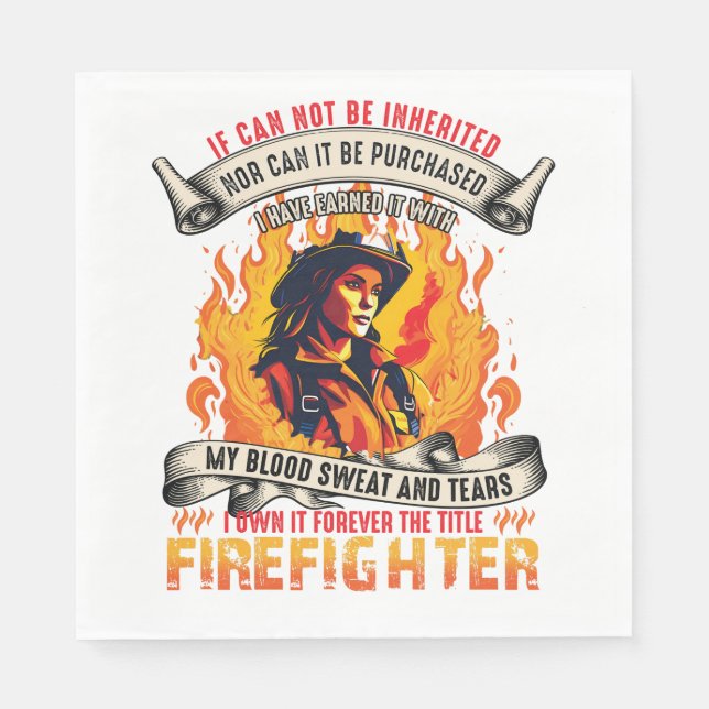 Feuerwehrfrau Serviette (Vorderseite)