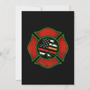 Feuerwehrfrau St Patricks Day Irish American Flag Feiertagskarte