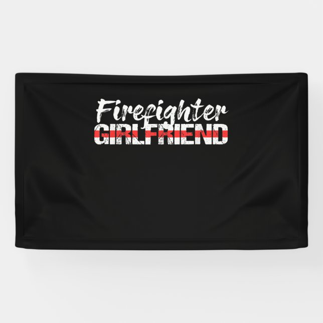 Feuerwehrfrau Thin Red Line Feuerwehrfrau Banner (Horizontal)