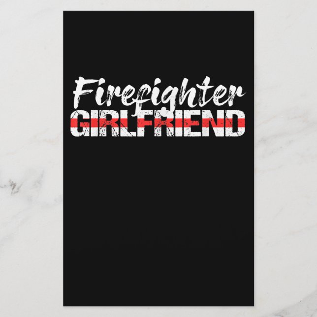 Feuerwehrfrau Thin Red Line Feuerwehrfrau Briefpapier (Vorderseite)