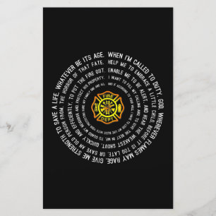 Feuerwehrgebet, Feuerwehrmann Motivierend Briefpapier
