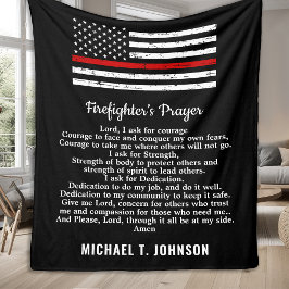 Feuerwehrgebet Thin Red Line Personalisierter Name Fleecedecke