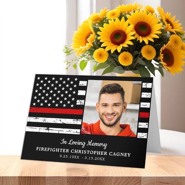 Feuerwehrgefecht-Gedenkmal Thin Red Line Beerdigun Dankeskarte (Von Creator hochgeladen)