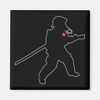 Feuerwehrhelden Silhouette zur Rettung des Feuers Magnet