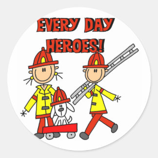 Feuerwehrhelden - Tshirts und Geschenke Runder Aufkleber