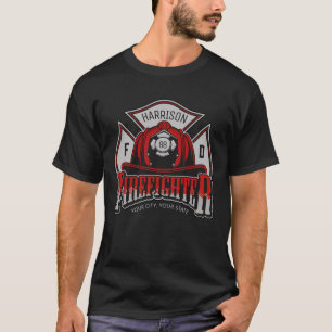 Feuerwehrhelm ADD NAME Feuerwehr Rettung T-Shirt
