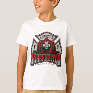 Feuerwehrhelm ADD NAME Fire Department Rescue T-Shirt