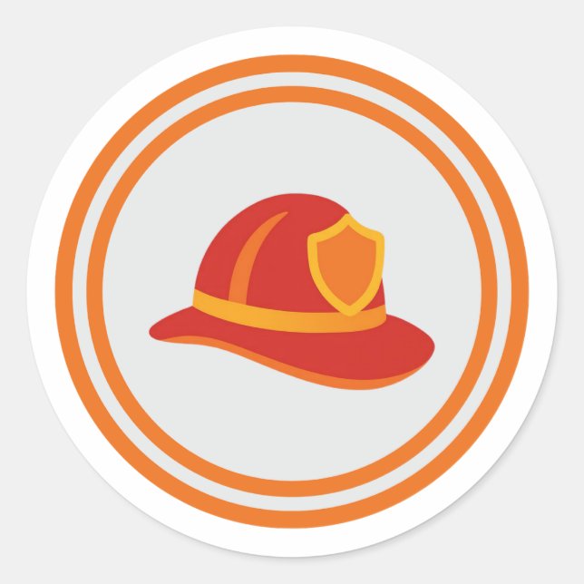 Feuerwehrhelm-Aufkleber Runder Aufkleber (Vorderseite)