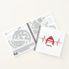 Feuerwehrhelm Herzschlag Personalisiertes Rezept Notizbuch