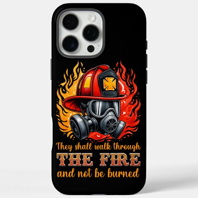 Feuerwehrhelm inmitten von Flammen Case-Mate iPhone Hülle (Rückseite)